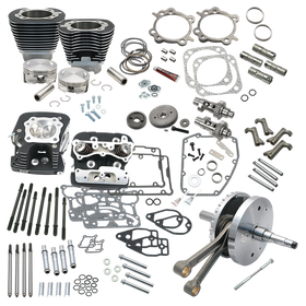 S&S Cycle 07-17 BT 124in Hot Set Up Kit - Wrinkle Black