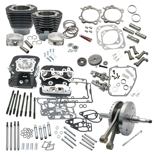 S&S Cycle 2007 BT w/ Balancer 124in Hot Set Up Kit - Wrinkle Black