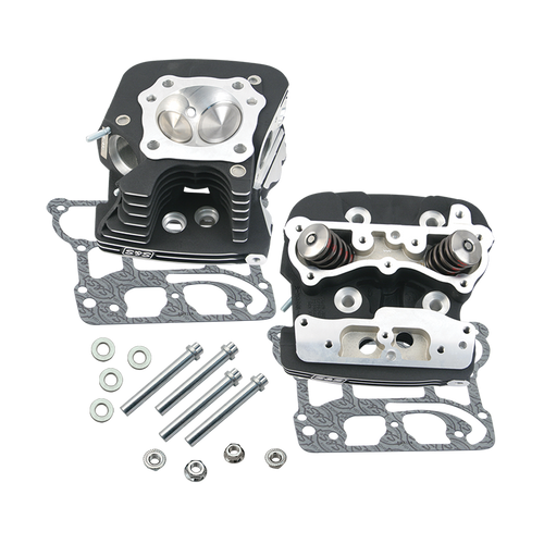S&S Cycle 2006 Dyna 91cc .032in Manifold Surface Cylinder Heads - Wrinkle Black