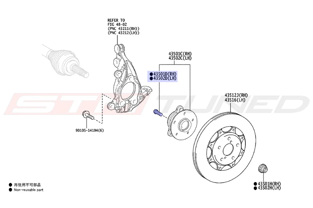 Toyota Front Wheel Stud for Corolla GR (9094202082)