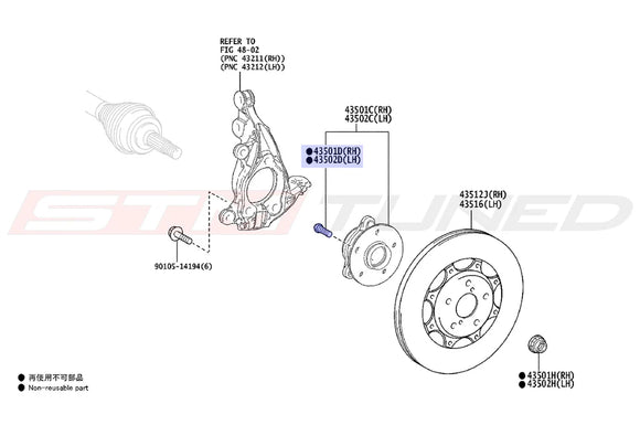 Toyota Front Wheel Stud for Corolla GR (9094202082)