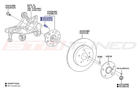 Toyota OEM Rear Wheel Stud for Corolla GR (9094202098)