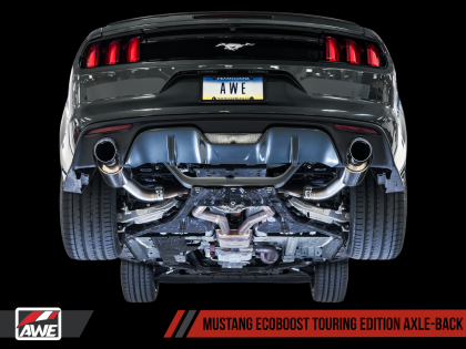 AWE Touring Edition Axle-back Exhaust for S550 Mustang EcoBoost - Chrome Silver Tips - 0