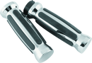 Bikers Choice 81-17 XL & Big Twin Dual Cable Chrome & Black Sensation Grips Pr-1