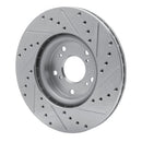R1 06-15 Honda Civic Si Front Left Drilled & Slotted Silver Brake Rotor-4