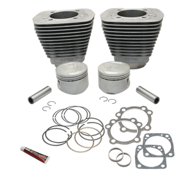 S&S Cylinder 84-99 BT w/Super Stock Cylinder Heads 89in 3 1/2in Bore Cylinder & Piston Kit - Natural