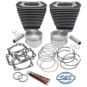 S&S Cycle 84-99 BT 96in 3 5/8in Sidewinder Big Bore Cylinder & Piston Kit - Wrinkle Black