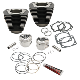 S&S Cycle 84-99 BT 96in 3-5/8in Big Bore Cylinder & Piston Kit For S&S SH96 Engines - Wrinkle Black