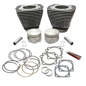 S&S Cylinder 84-99 BT w/Super Stock Cylinder Heads 89in 3 1/2in Bore Cylinder & Piston Kit - Wblack