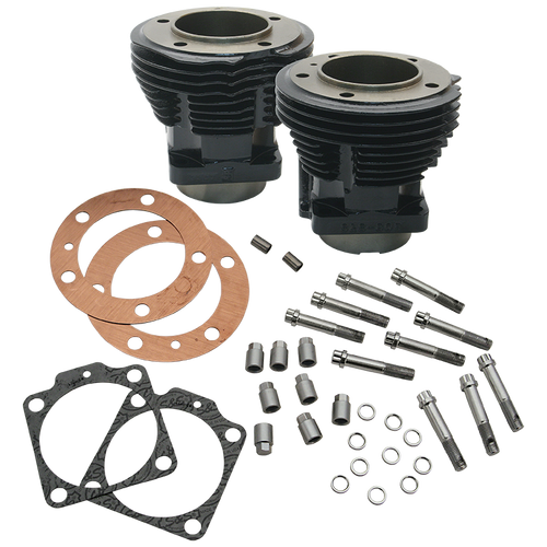 S&S Cycle 66-78 74in BT & Stock Bore Strokers 3-7/16in Bore Cylinders - Gloss Black