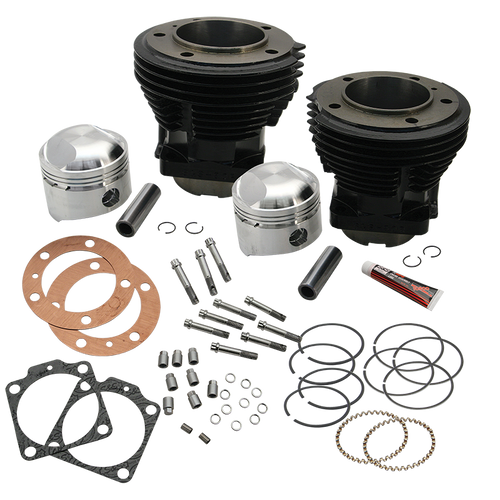 S&S Cycle 66-84 BT 3-31/32in Stroke 3-7/16in Bore 9.0 To 1 Compression Cylinder Kit - Gloss Black