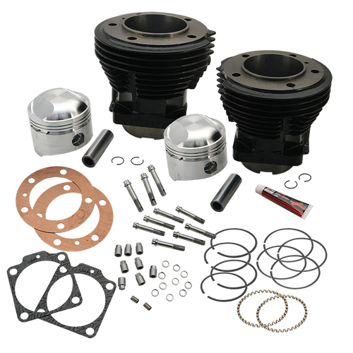 S&S Cycle 66-84 BT 3-31/32in Stroke 3-7/16in Bore 8.0 To 1 Compression Cylinder Kit - Gloss Black