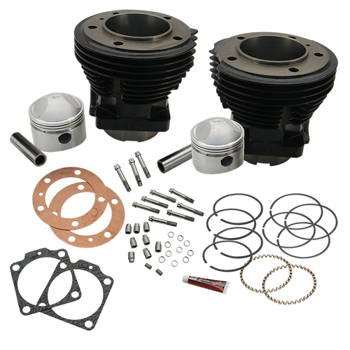 S&S Cycle 66-84 3-7/16in x Up To 4-3/4in Stroke Cylinder Kit - Gloss Black