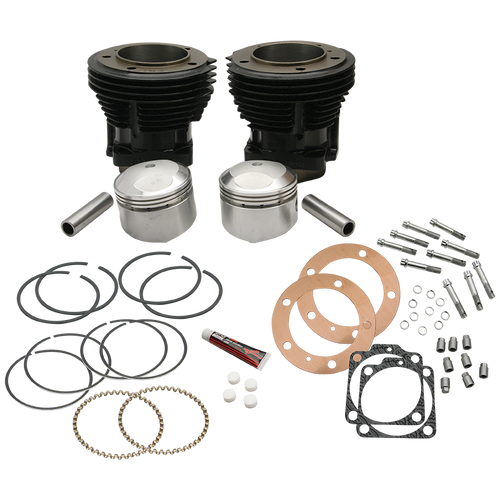 S&S Cycle 66-84 BT 93in High Compression 3-5/8in Big Bore Cylinder & Piston Kit - Gloss Black