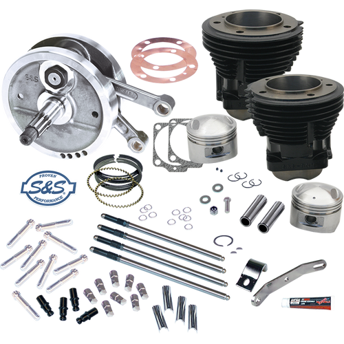 S&S Cycle 70-84 BT 96in Sidewinder Big Bore Stroker Kit - Gloss Black