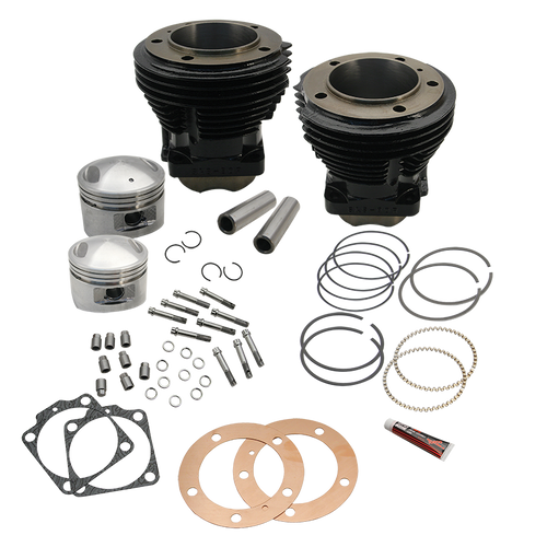 S&S Cycle 66-84 BT 98in 3-5/8in Big Bore Cylinder &  Piston Kit For S&S SH98 Engines - Gloss Black
