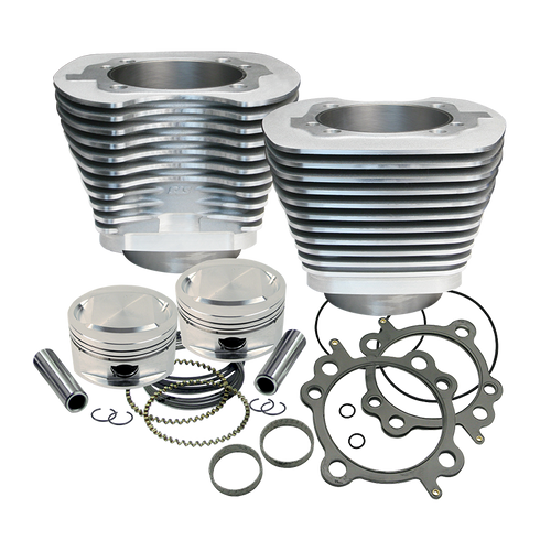 S&S Cycle 1999+ BT Replacement 3-7/8in Bore Cylinder & Piston Kit For S&S 95in Big Bore Kit - Silver