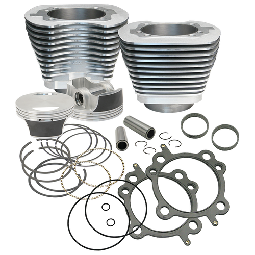 S&S Cycle 07-17 BT 106in Big Bore Cylinder Kit - Silver
