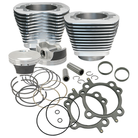 S&S Cycle 07-17 BT 106in Big Bore Cylinder Kit - Silver