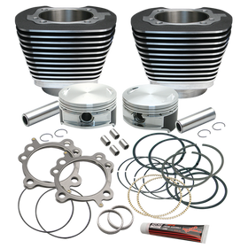 S&S Cycle 99-16 BT Replacement 3-7/8in Bore Cylinder & Piston Kit For S&S 106in Stroker Kit - Wblack