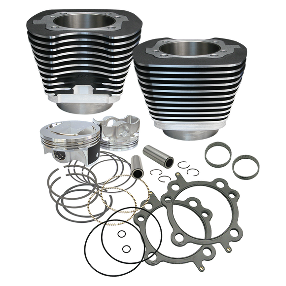 S&S Cycle 99-06 BT 97in Big Bore Cylinder Kit - Wrinkle Black