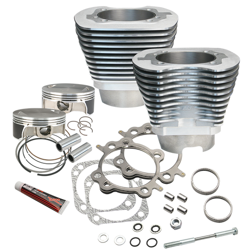S&S Cycle 07-17 BT 117in Big Bore Cylinder Kit - Silver