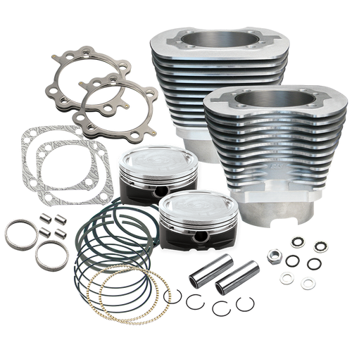 S&S Cycle 99-06 BT 4-1/8in Bore Cylinder & Piston Kit - Silver