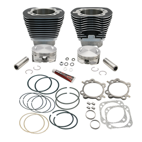 S&S Cycle 99-06 w/ 89cc/91cc Heads 4 1/8in Bore Cyl & Piston Kit For 124in Hot Set Up Kit - Wblack