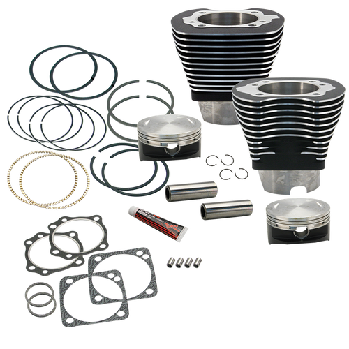 S&S Cycle 84-99 BT 4 1/8in Bore Cylinder & Piston Kit For S&S V117 Engine - WBlack