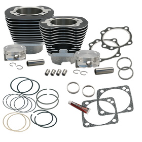 S&S Cycle 99-06 BT 4 1/8in Bore Cylinder & Pistons Kit For Early Production S&S T117 Engine - WBlack