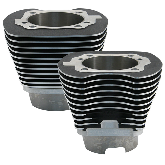 S&S Cycle 1999+ BT 4-1/8in Bore Cylinder Set For 124in & 124in Hot Set Up Kits - Wrinkle Black