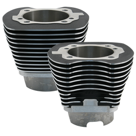 S&S Cycle 99-06 BT 4-1/8in Bore Cylinder Set For 111in - Wrinkle Black