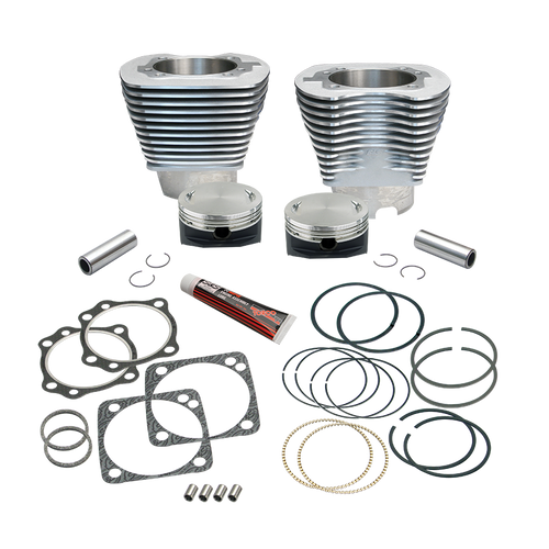 S&S Cycle 84-99 BT 4-1/8in Bore Cylinder Set w/ Pistons For 117in V-Series Engines - Natural