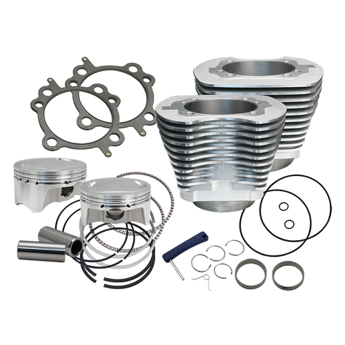 S&S Cycle 07-17 BT 107in Bolt-In Big Bore Kit - Silver