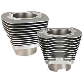S&S Cycle 07-16 BT 11 Fin 4-1/8in Bore Cyl Set For 117in & 117in Dish Hot Set Up Kit - Stone Gray