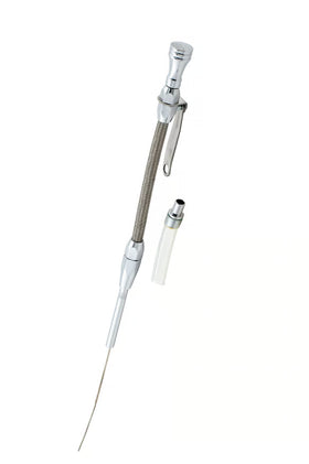 Mr. Gasket Engine Oil Dipstick & Tube - Braided Stainless Steel Fits 1980-1985 Chevrolet 305-350 Small Block