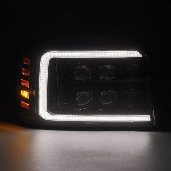 AlphaRex 92-96 Ford F-Series/Bronco NOVA-Series LED Proj Headlight Alpha-Bk w/Actv Light SS & SBDRL