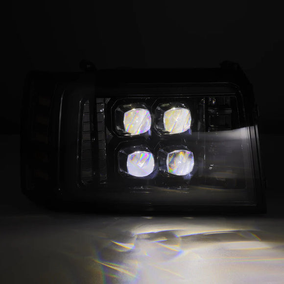 AlphaRex 92-96 Ford F-Series/Bronco NOVA-Series LED Proj Headlight Alpha-Bk w/Actv Light SS & SBDRL