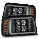 AlphaRex 92-96 Ford F-Series/Bronco NOVA-Series LED Proj Headlight Bk w/Actv Light SeqSig & SBDRL-1