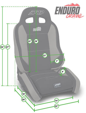PRP Enduro Elite Reclining 2 In. Extra Tall / Extra Wide Suspension Seat/(Passenger Side)
