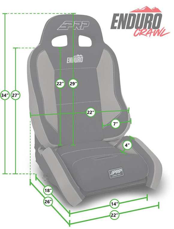 PRP Enduro Elite Reclining 4 In. Extra Tall Suspension Seat/(Passenger Side)