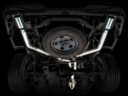 AWE 0FG Dual Rear Exit Catback Exhaust for 4th Gen RAM 1500 5.7L (without bumper cutouts) - Chrome Silver Tips