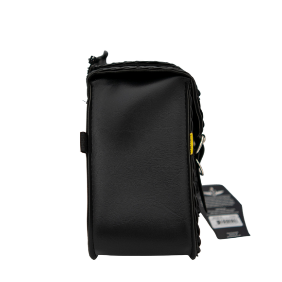 Willie & Max Universal Black Magic Compact Slant Saddlebags (12 in L x 9.5 in W x 5.5 in H) - Black