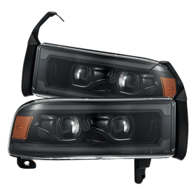 94-01 Dodge Ram 1500/94-02 Ram 2500/3500 LUXX-Series LED Headlights Alpha-Black