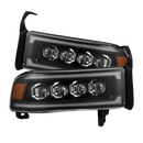 AlphaRex 94-01 RAM 1500 NOVA LED Proj Headlights Blk w/Activ Light/Seq Signal/SB DRL-1