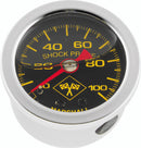Bikers Choice 0-100 PSI Oil Pressure Gauge Black Face Black Bezel Liquid Filled Universal Custom-1