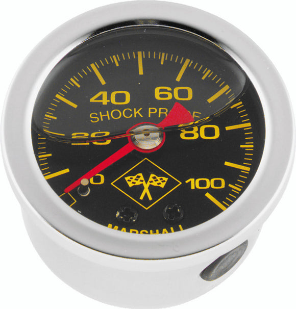 Bikers Choice 0-100 PSI Oil Pressure Gauge Black Face Black Bezel Liquid Filled Universal Custom