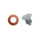 Moroso Oil Pan Drain Plug w/Copper Washer - Clear Zinc-1