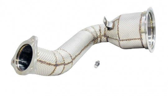 Racing Dynamics Catted Downpipe W/Heat Shield - Porsche / 971.1 / 3.0L / Panamera | 971-10-00-100