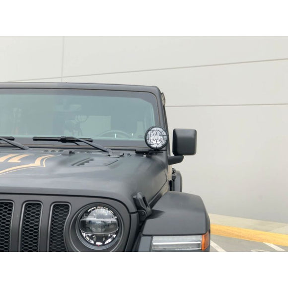 KC HiLiTES Jeep JL/JT A-Pillar Mount Light Kit w/Apollo Pro Halogen Lights 100w Spot Beam - Black